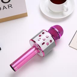 Karaoke microfoon/karaoke set - Joyful things draadloze karaokemicrofoon met ingebouwde speaker, Bluetooth, mp3 functie, stemhervormer en echo effect- Roze — thumbnail 1