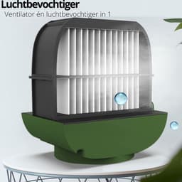 Mini Air Cooler - USB Ventilator Met Waterreservoir - Luchtkoeler Met Verneveling - 3 Standen - LED Verlichting - Draagbare Aircooler Voor Bureau, Slaapkamer, Auto En Kantoor - Groen — thumbnail 3