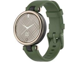 Siliconen Smartwatch bandje - Geschikt voor Garmin Lily siliconen bandje - donkergroen - Strap-it Horlogeband / Polsband / Armband