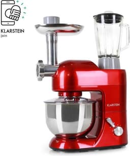 Klarstein Knetmaschine keukenmachine met Fleischwolf, 2000W Teigmaschine klein, 6 standen, Schneebesen - & Knethaken, planetair , roermachine met Mixer, keukenmachines met 5L kom - Rührmaschine - Planeetmenger - Food Processor — thumbnail 3