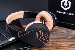 PowerLocus P1 Bluetooth Koptelefoon – Draadloos – Over Ear – Met Microfoon – Inklapbaar - incl. Hoes – Zwart/Bruin — thumbnail 6