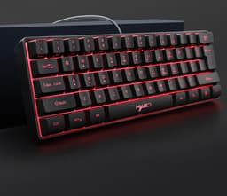 HXSJ V700 - Bedrade Gaming Toetsenbord - RGB - 61keys - QWERTY Toetsenborden - Zwart — thumbnail 5