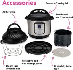 Instant Pot Duo Crisp 11-in-1 Multicooker met Airfryer 5,7L- Snel onder druk koken,Slow cooking, Sauteren, Stomen, Sous vide, Warmhouden, Snel frituren, Braden, Bakken, Roosteren, Drogen — thumbnail 14