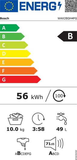 Bosch WAX28GH4FG - HomeProfessional - Wasmachine - NL/FR display - Energielabel B - Home Connect — thumbnail 1