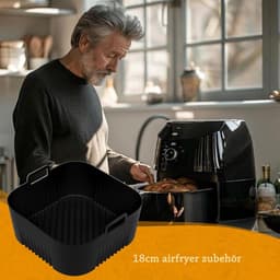 Cosensi - Siliconen bakvorm voor heteluchtfriteuse, 2 stuks accessoires - Geschikt voor Philips Essential 4,1 l - HD9252, HD9200, HD9255 - Hittebestendige bakvorm - Airfryer accessoires duurzaam siliconen. — thumbnail 8