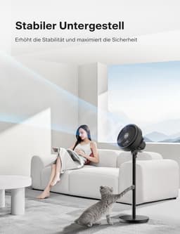 Krachtige Staande Ventilator 45 cm Zwart - Verstelbaar — thumbnail 2