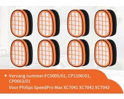 Replacements® filters geschikt voor Philips SpeedPro Max - 8 stuks - vervangt onderdeel FC8009 / CP0663/01