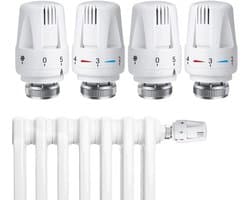4x Slimme Thermostaatknoppen Set voor Radiator - Universele M30 Fitting