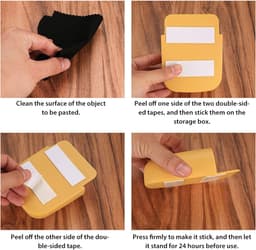 Ynkkvre - Zelfklevende Opbergbox - Wandhouder - Multifunctioneel Voor Smartphones En Kleine Voorwerpen - 12 Stuks - Voor Huis En Kantoor In 6 Kleuren — thumbnail 4