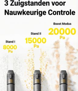 HOTO AutoCare Air Duster & Vacuum – 4-in-1 Draadloze Luchtblazer & Handstofzuiger met 20.000 Pa Zuigkracht – 3 Vermogensstanden – 5 Opzetstukken – USB-C Opladen – Draagbaar Reinigingsapparaat voor Auto, Huis & Bureau — thumbnail 2