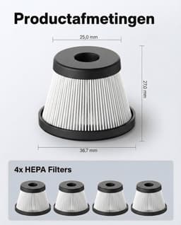 Hoto 4 Stuks - HEPA Filter voor de Mini handstofzuiger en Elektrische Pomp — thumbnail 4