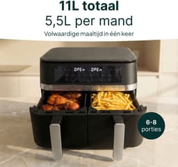 Vivid Green Airfryer 11L - Dubbele Mand - PFAS-vrij - Dual Zone met SYNC – XXL - 2950W — thumbnail 3