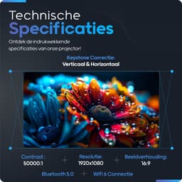 Proun Mini Beamer - 4K Ondersteuning - 2025 Model - Projector Scherm - HD - Home Cinema Beamers - iOS & Android — thumbnail 3