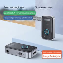 Bluetooth Transmitter & Receiver 5.4 – Handsfree Bellen, Muziek Streamen & AUX Adapter – 2 in 1 Draadloze Audio – Bluetooth Ontvanger — thumbnail 3