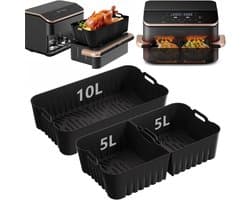 Siliconenvorm heteluchtfriteuse accessoires Gescht voor COSORI Blaze TwinFry XXL 10L, 3 stuks Airfryer siliconenvorm accessoires voor COSORI TwinFry 10L, COSORI heteluchtfriteuse 10L Air Fryer siliconen