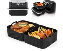 3 Stuks Groter Siliconen Airfryer Pan Gescht voor Ninja Dual Foodi FlexDrawer AF500EU, Airfryer Siliconen Pot Mand voor Ninja AF500EU 10,4L, Airfryer Accessoires Basket voor Ninja luchtfriteuse