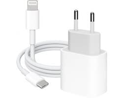 Snellader - 20W met 2M Geschikt voor Lightning Kabel IPhone t/m 14 - Wit
