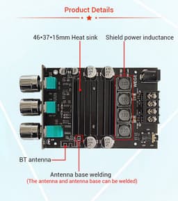 150W TDA7498E Audio Eindversterker met Equalizer, Bluetooth 5.0 en HiFi Geluidskwaliteit voor Thuisbioscoop en Muziek — thumbnail 4