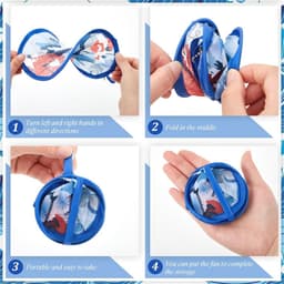 6 Stuks Ronde Opvouwbare Draagbare Ventilator in Japanse Stijl voor Zomerfeesten en Huwelijkscadeaus — thumbnail 1