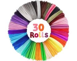 30 Rollen 3D-pen Filament PLA 1,75 mm - Multikleurige Filamentnavullingen voor 3D-creatie