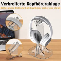 Acryl Hoofdtelefoonstandaard voor Alle Hoofdtelefoonmaten - Desk Holder voor Gaming Hoofdtelefoons en AirPods Max — thumbnail 5