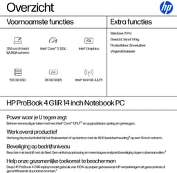 HP ProBook 4 PB4G1iR14 5-120U 14 24GB/512 PC NL Intel Core 5 Laptop 35,6 cm (14") WUXGA DDR5-SDRAM 512 GB SSD Wi-Fi 6E (802.11ax) Windows 11 Pro Zilver QWERTY — thumbnail 3