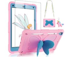 Robuuste Kinderhoes 9.7 inch iPad 6e/5e Generatie met Screenprotector, Standaard en Pennenhouder - Roze