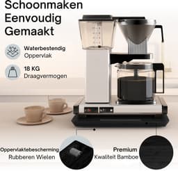 Ibyx Bamboe Schuifplank - Krasvrije Onderzetter met Wieltjes voor Koffiezetapparaat, Airfryer & Espressomachine - Keuken Organizer — thumbnail 6