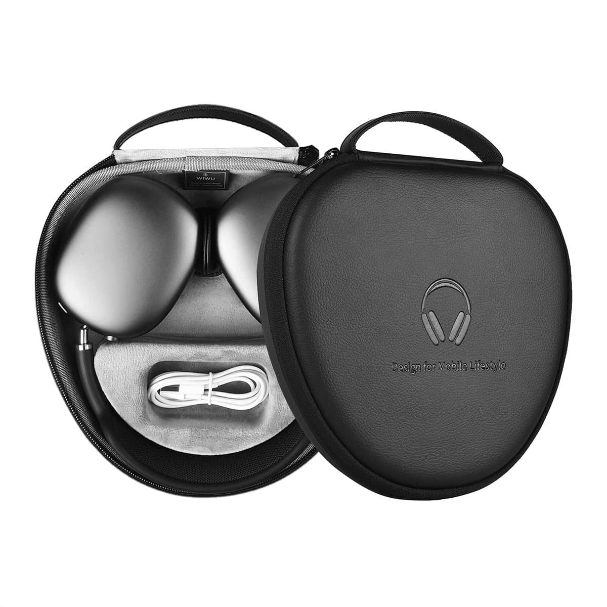 AirPods Max Case Accessory - Hard Shell Case met Slaapmodus - EVA Materiaal, Waterdicht & Stofbestendig - Voor Apple Headphones - Zwarte Reiskoffer Met Extra Opbergvak — afbeelding 1