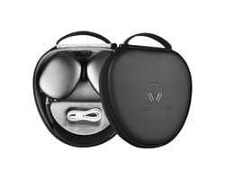AirPods Max Case Accessory - Hard Shell Case met Slaapmodus - EVA Materiaal, Waterdicht & Stofbestendig - Voor Apple Headphones - Zwarte Reiskoffer Met Extra Opbergvak