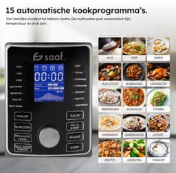 Multicooker Airfryer - 5.8L - PFAS vrij - Slowcooker met timer - Rijstkoker met stomer - Airfryer - Stomer - Snelkookpan - Saaf — thumbnail 4