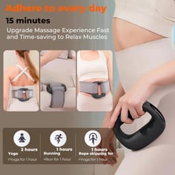 Deep tissage shock muscle massage gun: met verwarmingsfunctie, instelbare intensiteit en snelheid, super stil, usb-c oplaadondersteuning-zwart — thumbnail 2