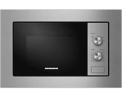 Heinner Inbouw Magnetron – 20 L – 800 W – 5 Vermogensniveaus – Ontdooifunctie – Mechanische Bediening – 35 Min Maximale Kooktijd – Zwart/Zilver