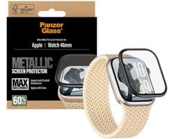 PanzerGlass Screenprotector geschikt voor Apple Watch - 46 mm Glazen | PanzerGlass Metallic Screenprotector