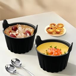 4-delige muffinvorm - Siliconen bakvorm voor airfryer - Gemakkelijk schoon te maken eierkokervorm - Grijs — thumbnail 5