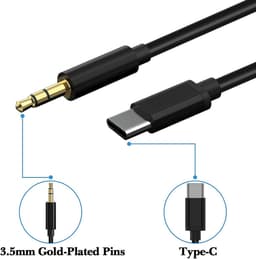 2-Pack USB-C naar 3.5mm Audiokabel (100 cm) - Hoofdtelefoon Aux Snoer voor Diverse Koptelefoons — thumbnail 5