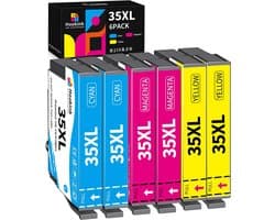 6-Pack 35XL XL Inktcartridges – 2x Cyaan, 2x Magenta, 2x Geel