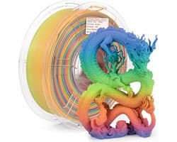 Mat PLA+ 3D-printerfilament 1,75mm - Regenboog/Macaron Gradiënt Kleur - 1kg Spoel