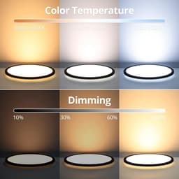 Draaibare LED Plafondlamp met Afstandsbediening, 24W, Dimbaar Wit en Warm Licht — thumbnail 1