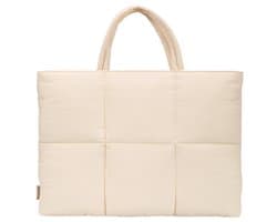 Selencia Vaya Puffy Laptoptas - Laptop Tas tot 16 inch Laptops - Soft Ivory
