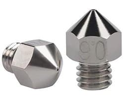 Duurzame Slijtvaste Nozzle 0.6mm voor 3D Printer - 2 Stuks