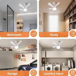 Plafondventilator met Verlichting en Afstandsbediening - Dimbare Ventilator voor Slaapkamer en Keuken — thumbnail 5
