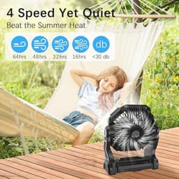 Campingventilator met LED-licht en lange accuduur - 20.000 mAh, 4 snelheden, ideaal voor outdoor, picknick en thuis — thumbnail 1
