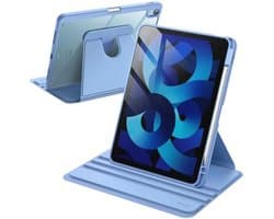 360-Degree Rotating Case voor iPad Air 11-Inch en 10.9-Inch - Beschermende Stand Cover met Duidelijke Achterkant (Sky Blue)