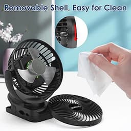 Draadloze 8.000 mAh USB-ventilator met afstandsbediening - Mini campingventilator met 3 snelheden, 720 graden rotatie en LED-verlichting — thumbnail 2