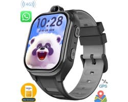 ISHIVA® PRO Smartwatch Kinderen -Kinder Smartwatch -GPS Horloge Kind Met Simkaart (4G GPS) -met HD-camera & Videobellen – 800 mAh Long Battery- IPX7 Waterdicht-SOS Knop–School Mode - Incl. Simkaart –Voor iOS & Android – GPS Tracker - Zwart