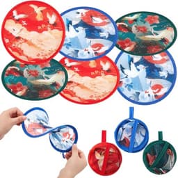 6 Stuks Ronde Opvouwbare Draagbare Ventilator in Japanse Stijl voor Zomerfeesten en Huwelijkscadeaus — thumbnail 3