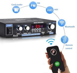 HiFi versterker met Bluetooth 5.0, mini audio versterker voor thuisbioscoop en karaoke — thumbnail 2