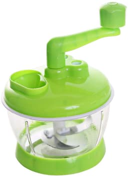 handmatige keukenmachine, multifunctionele handslinger vleesmolen voedselhakmolen met schaal compacte krachtige groentehakselaar ui dicer voor vlees, fruit, wortelen, kruiden, sla, salade (6 maanden) — thumbnail 1