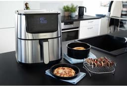 Gastronoma Heteluchtfriteuse - Airfryer 1800W - 8L - Met meerdere accessoires - 18290010 - RVS — thumbnail 7
